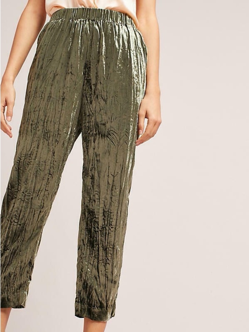 *FLAWED ett:wa Velvet Green Pants Large